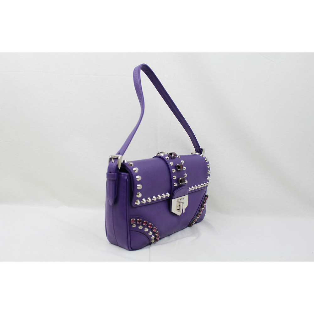 Prada embellishments bag jewel leatherHandbag Saffiano Hobo Soft